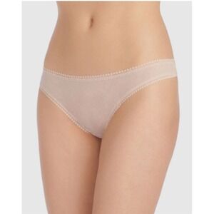 NWT OnGossamer XS/S Hip Thong Mesh Underwear 3512 Beige 119456